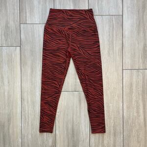 Beyond Yoga Zebra Print Leggings Rust Brown High Rise 7/8 Length Size M